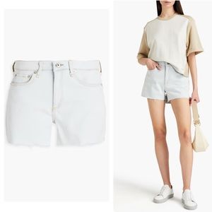Rag & Bone Shorts Dre Loopback Light Blue Wash Low-Rise Raw Hem Denim Size 28